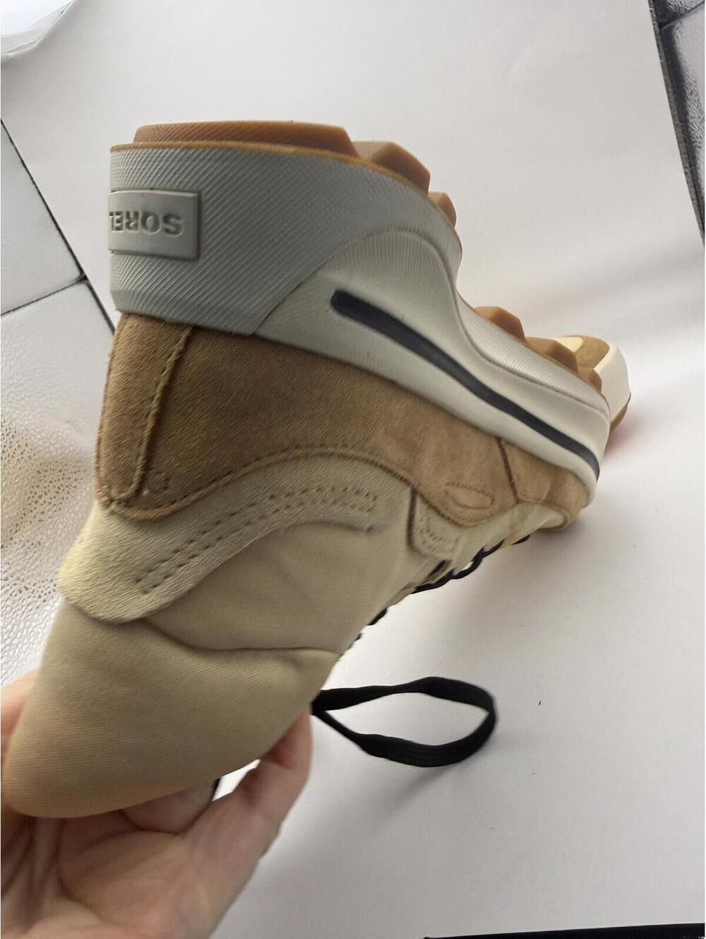 Sorel Beige Brown High-Top Sneakers Size 7 with Black Laces ONA 503 Mid Sneaker - Picture 10 of 11